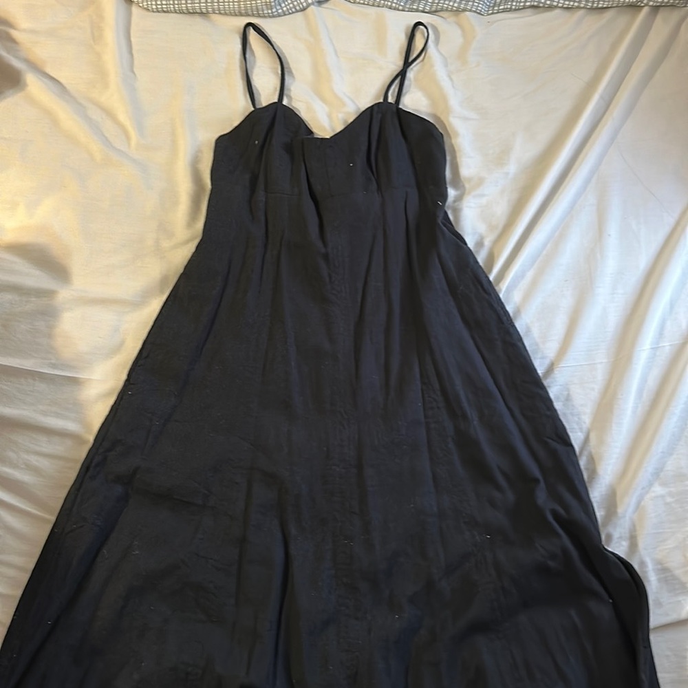 Abercrombie & Fitch Black Linen Maxi Dress